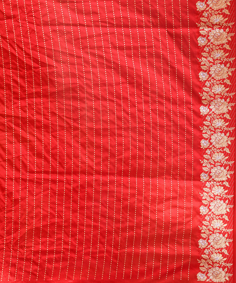 Handwoven red silk banarasi saree
