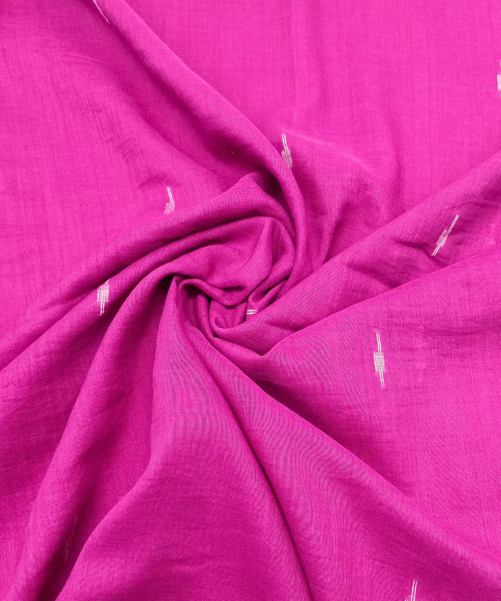 Pinkwhite butti handwoven cotton jamdani fabric