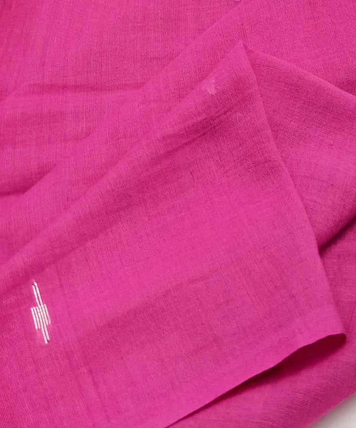 Pinkwhite butti handwoven cotton jamdani fabric