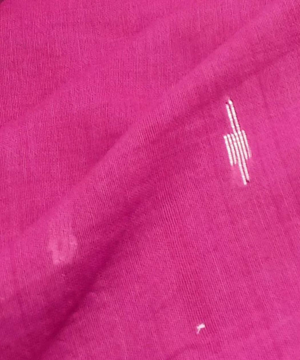 Pinkwhite butti handwoven cotton jamdani fabric