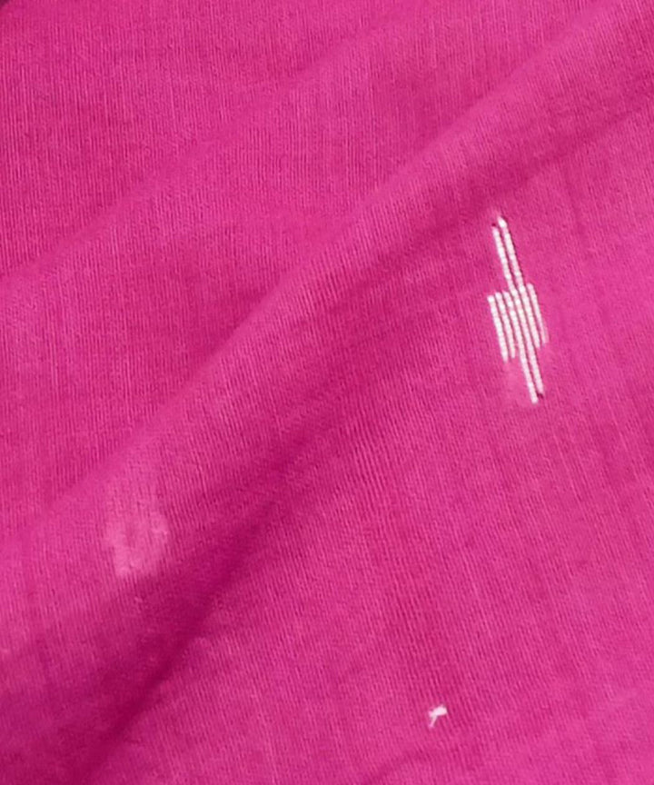 Pinkwhite butti handwoven cotton jamdani fabric