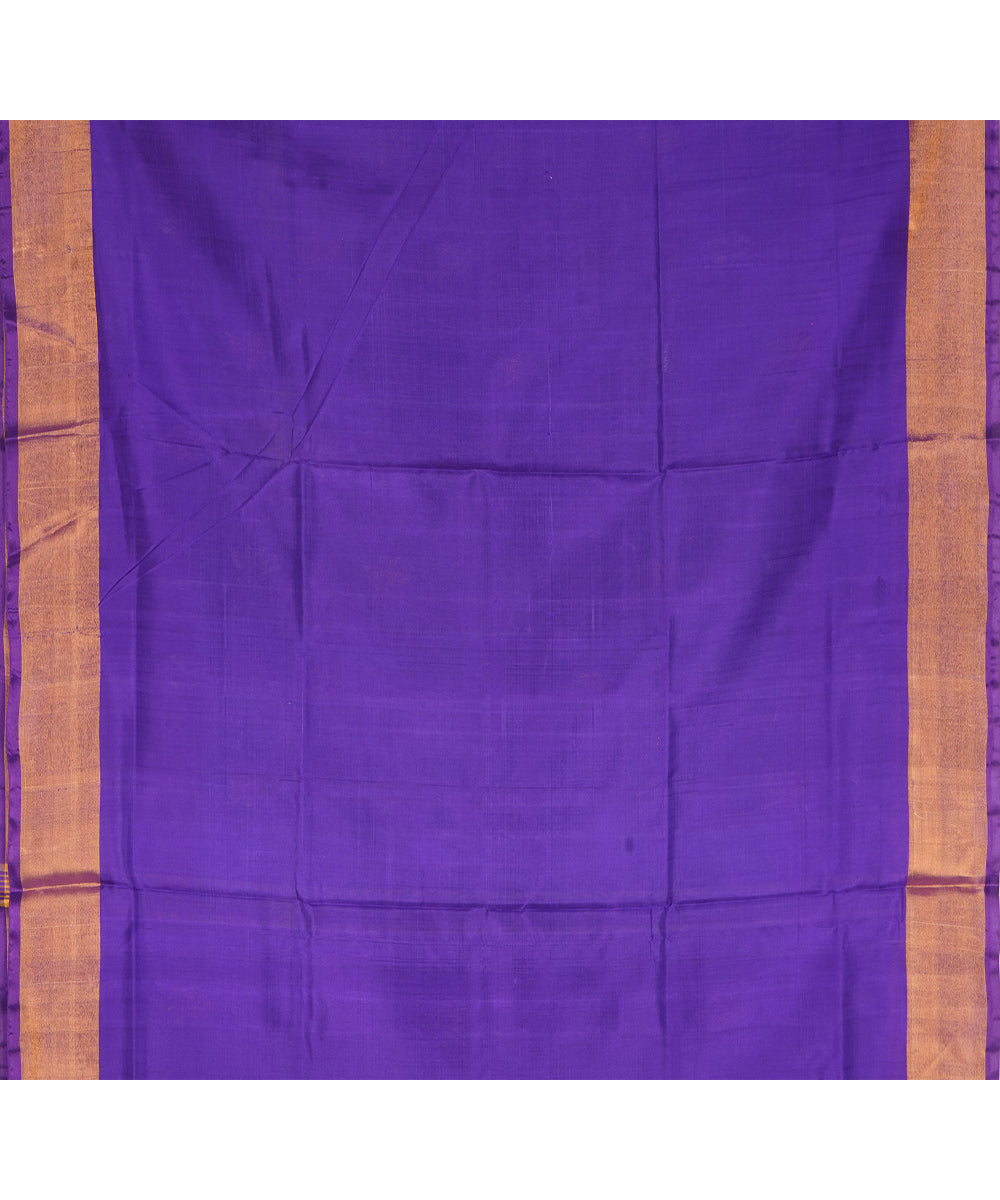 Cyan blue navy blue silk handloom uppada saree