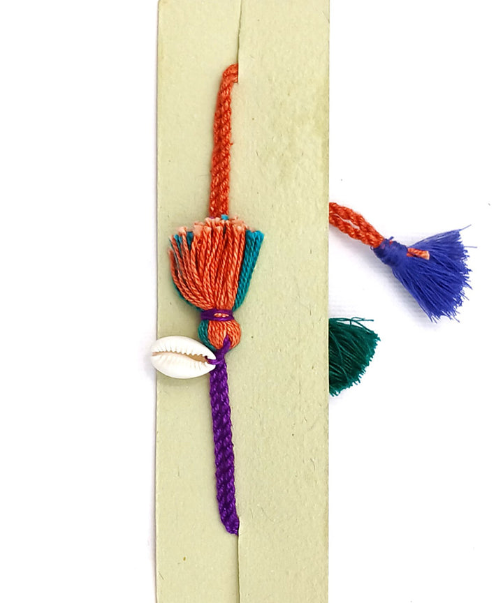 Handmade multicolor cotton silk threads kodi tassel rakhi