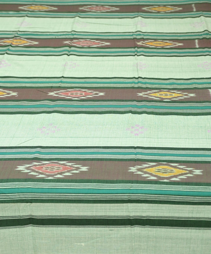 Bud green multicolour handmade sambalpuri cotton bedsheet
