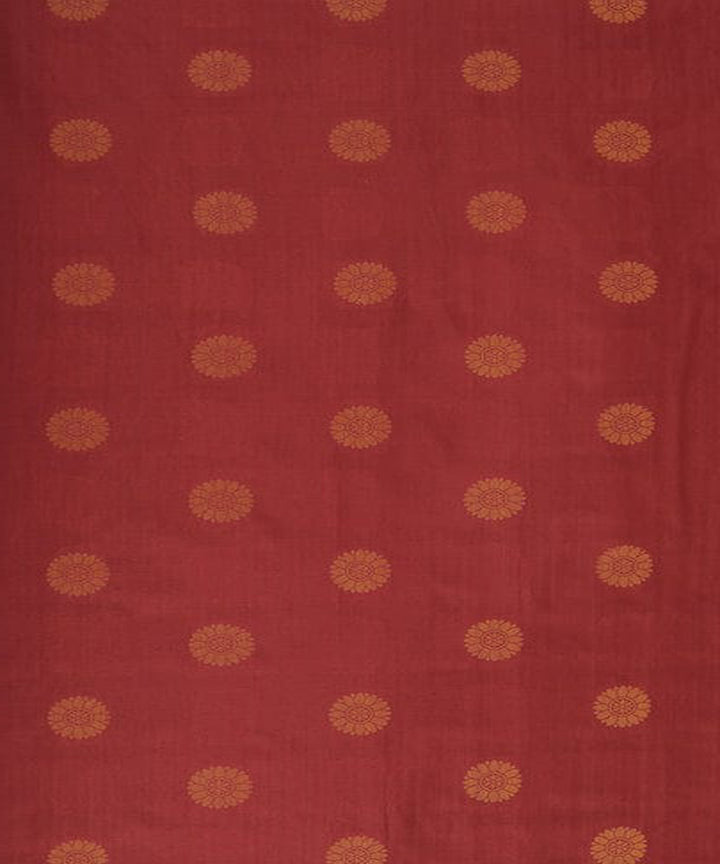 Red yellow handloom banarasi cotton silk fabric