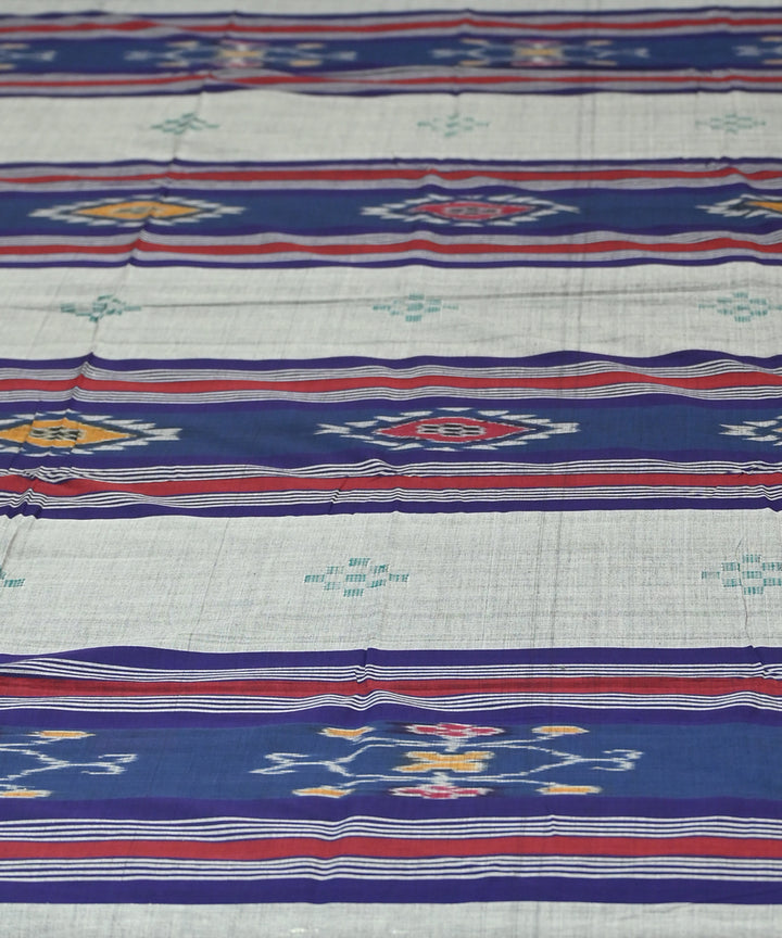 Grey dark blue traditional ikat handmade sambalpuri cotton bedsheet