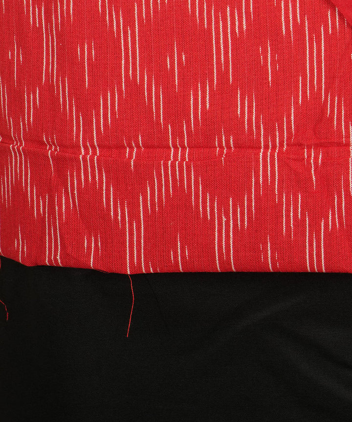 3pc Red black handwoven cotton pochampally ikat dress material