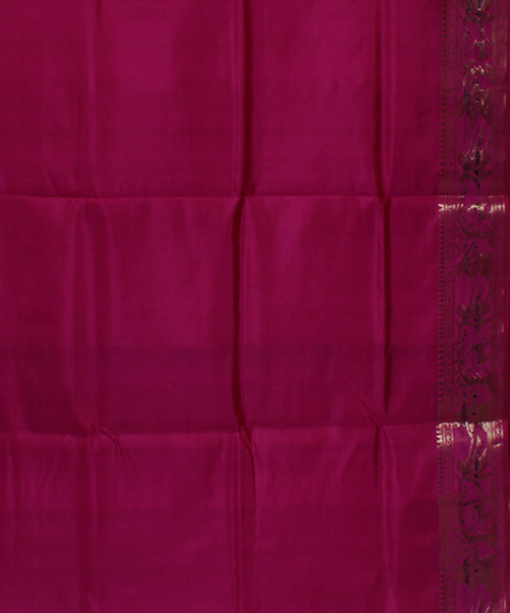 Rani pink handwoven swarnachari baluchari silk saree