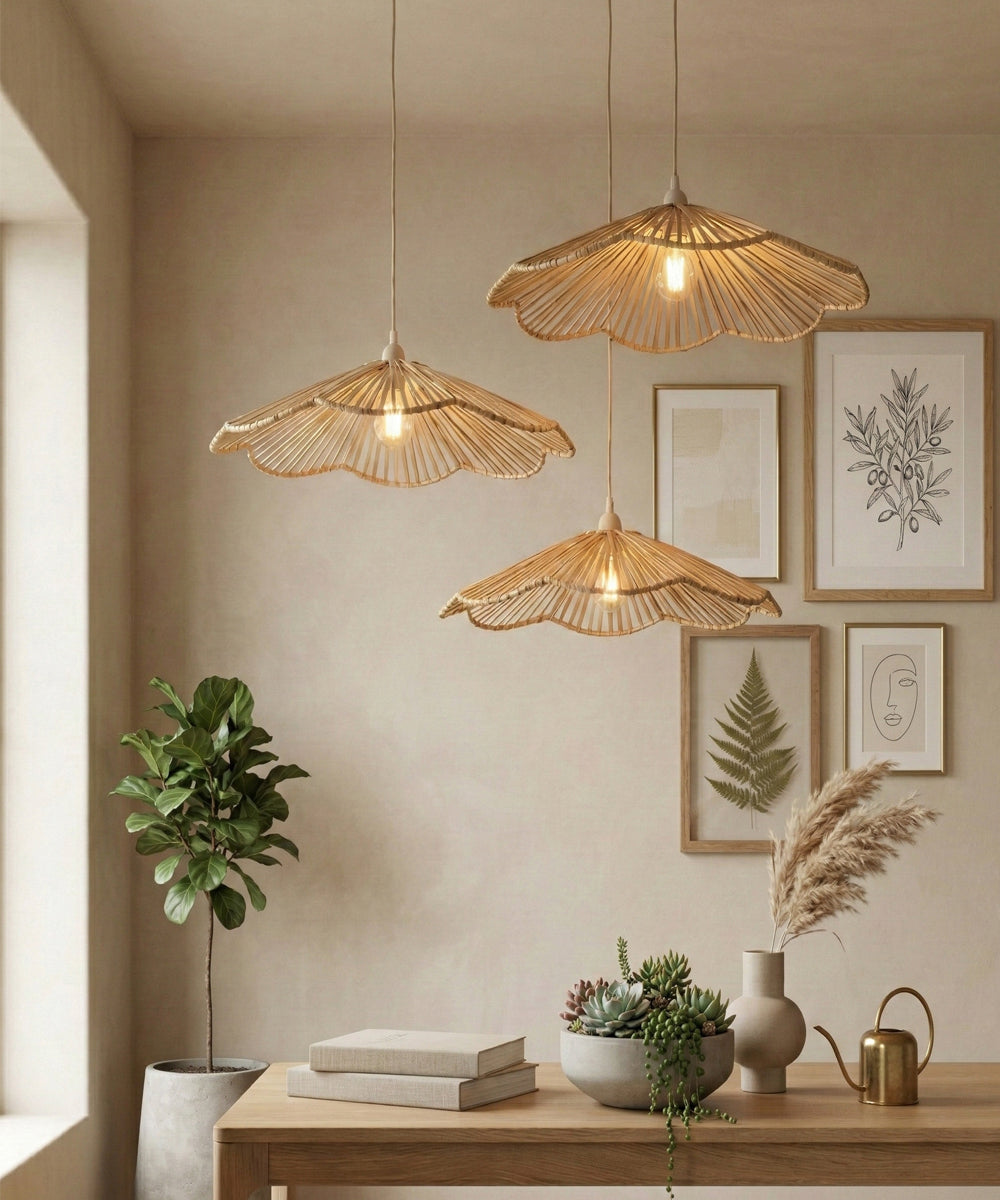 Petal handcrafted Banana Bark Lampshade - Medium