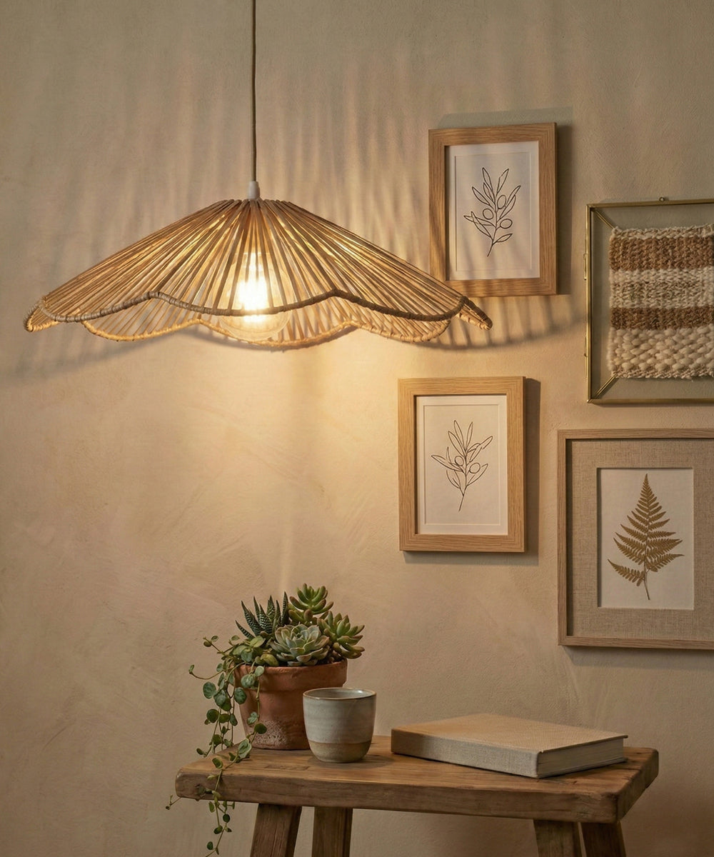 Petal handcrafted Banana Bark Lampshade - Medium
