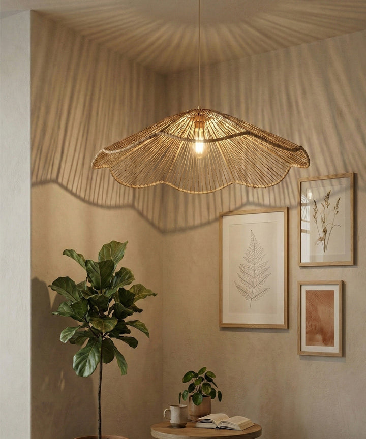 Petal handcrafted Banana Bark Lampshade - Large