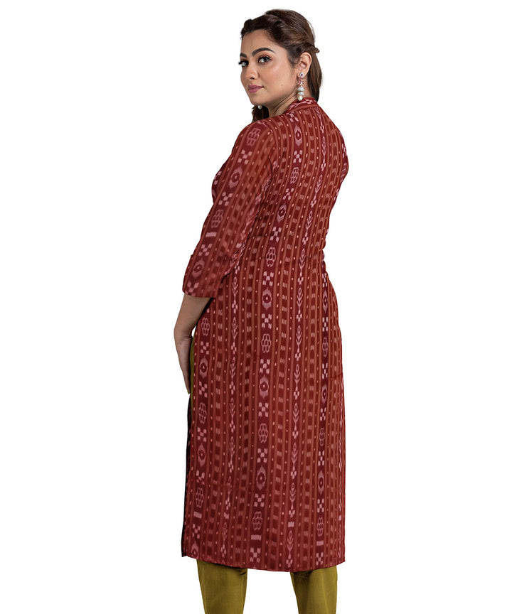 Maroon handwoven cotton nuapatna dress material