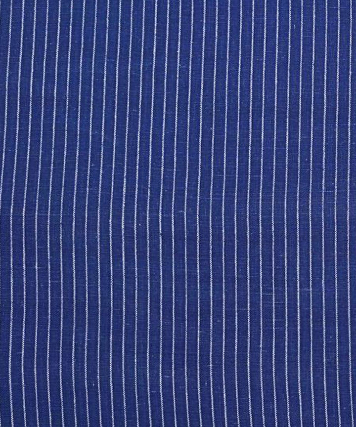 Indigo blue stripe handspun handwoven kala cotton fabric