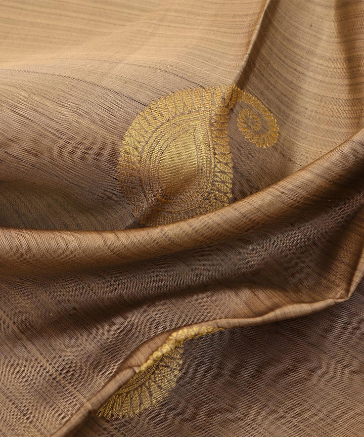 Grey with purple handwoven kanjivaram silk saree