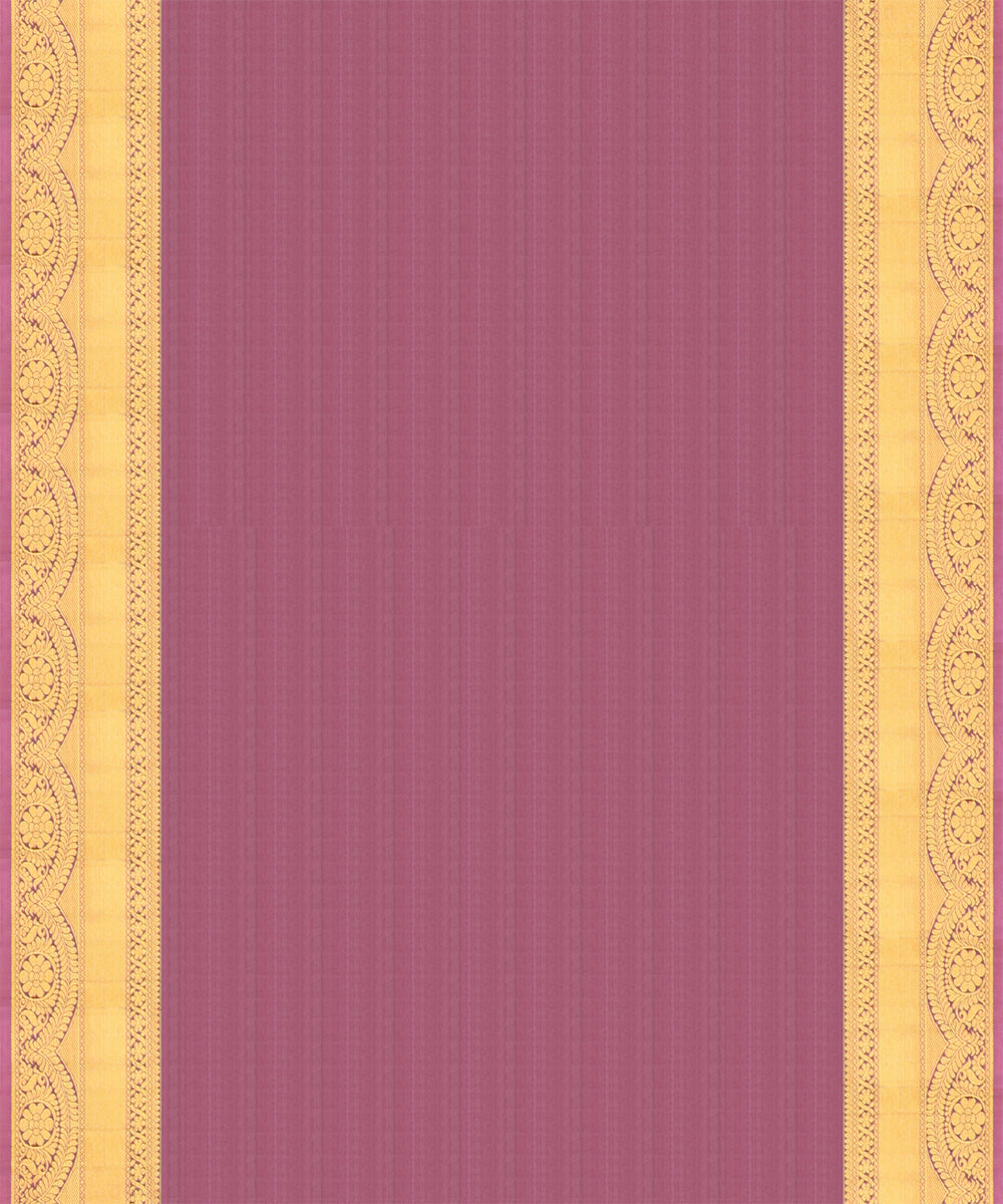 Grey with purple handwoven kanjivaram silk saree