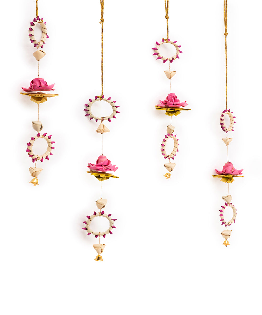 Pankhuri handcrafted Palm Leaf Hanging - Set of 4
