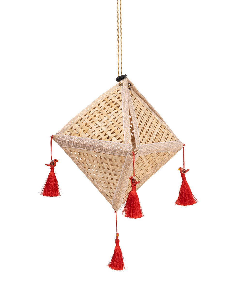 Jhoomar Handcrafted Bamboo Lantern Natural