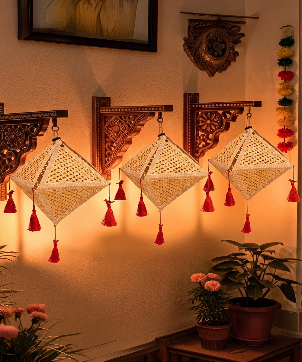 Jhoomar Handcrafted Bamboo Lantern Natural