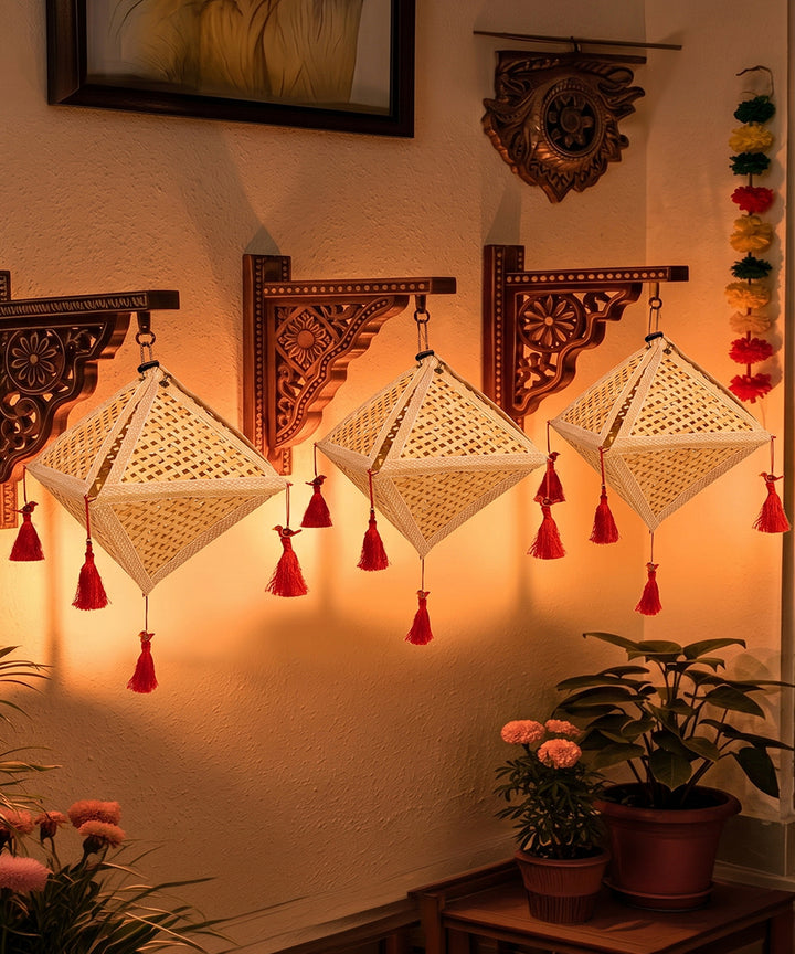 Jhoomar Handcrafted Bamboo Lantern Natural