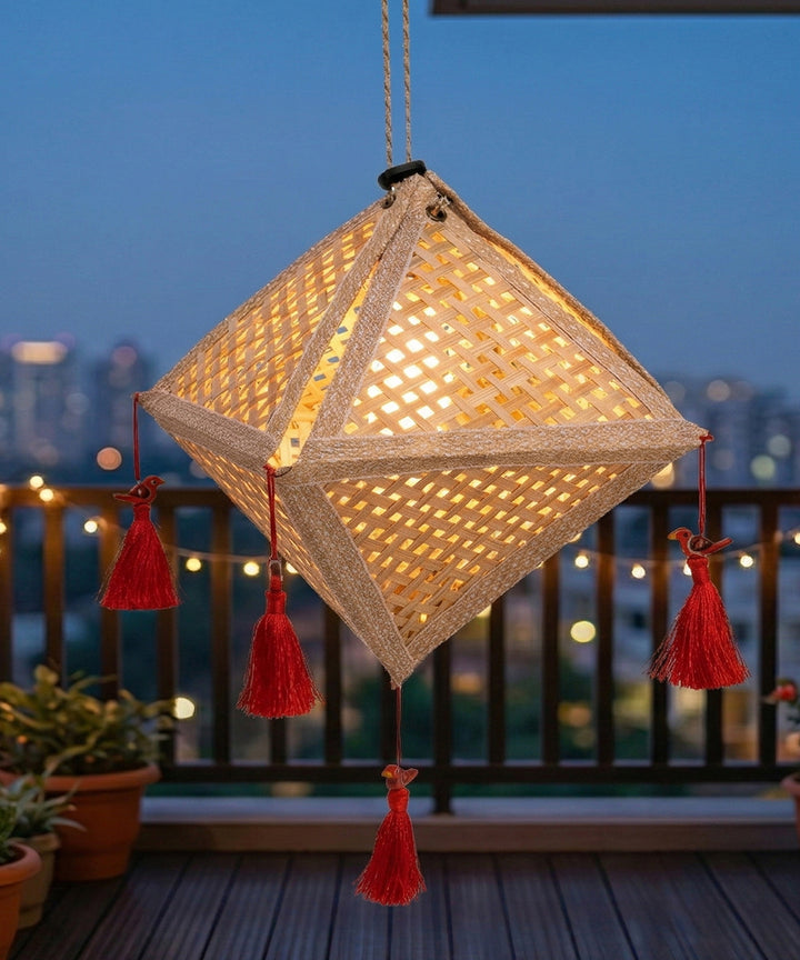 Jhoomar Handcrafted Bamboo Lantern Natural