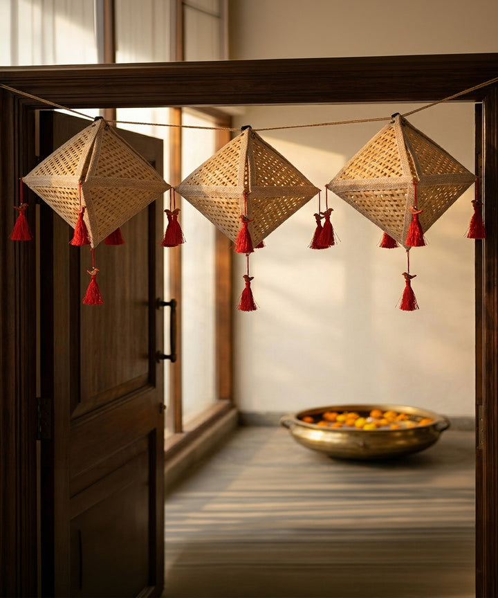 Jhoomar Handcrafted Bamboo Lantern Natural