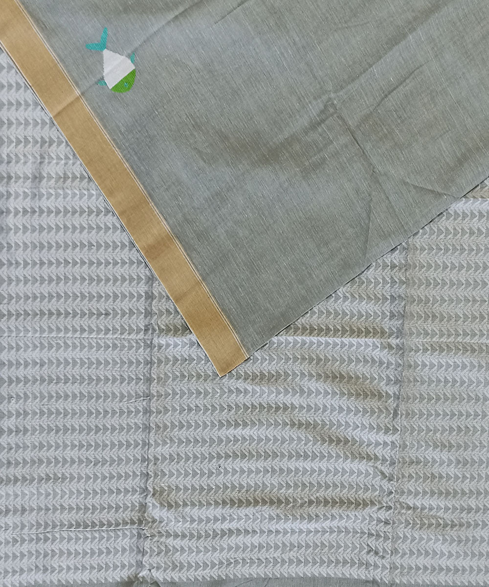 Grey cotton handloom bengal saree