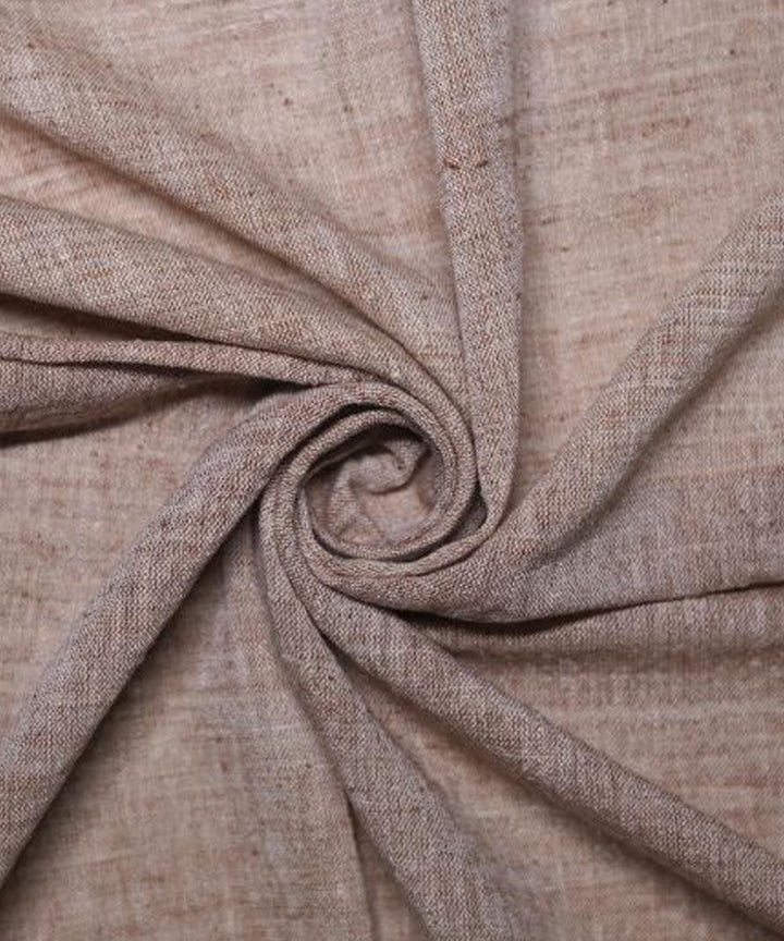 Brown yarn dyed handspun handwoven cotton fabric