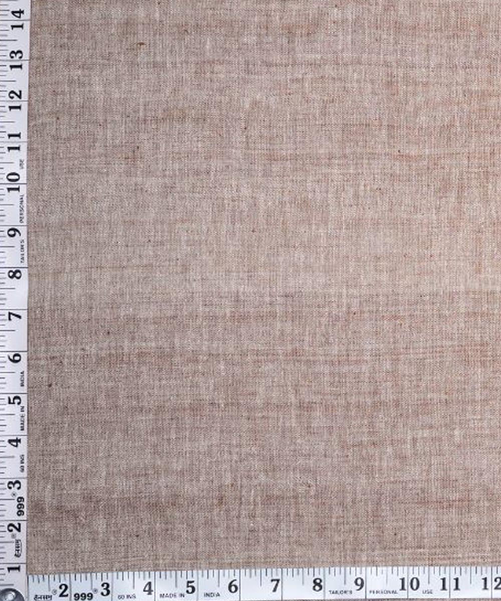Brown yarn dyed handspun handwoven cotton fabric