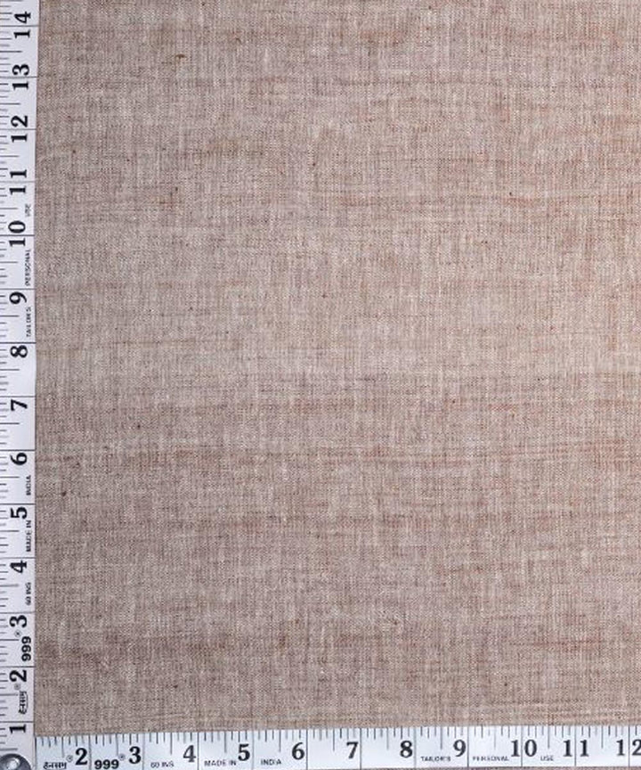 Brown yarn dyed handspun handwoven cotton fabric