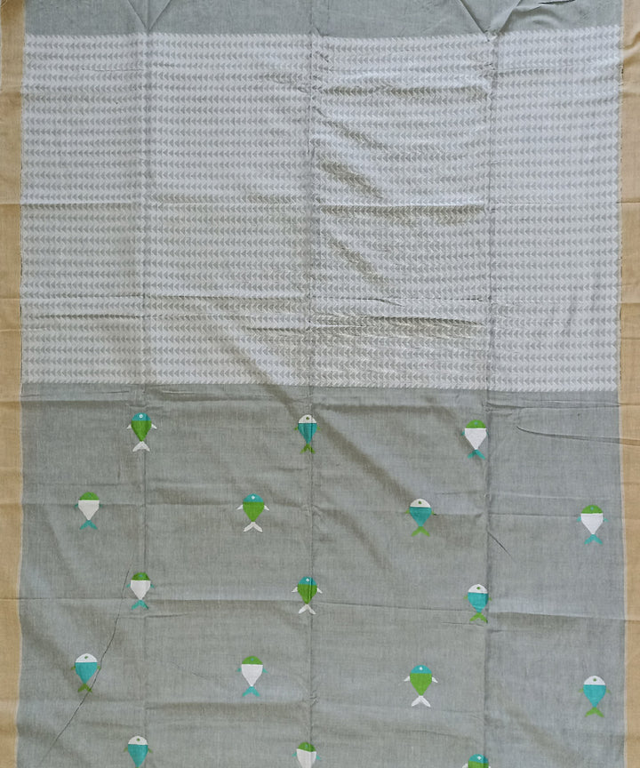 Grey cotton handloom bengal saree