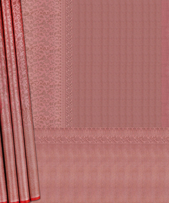 Pink handwoven kanjivaram silk saree