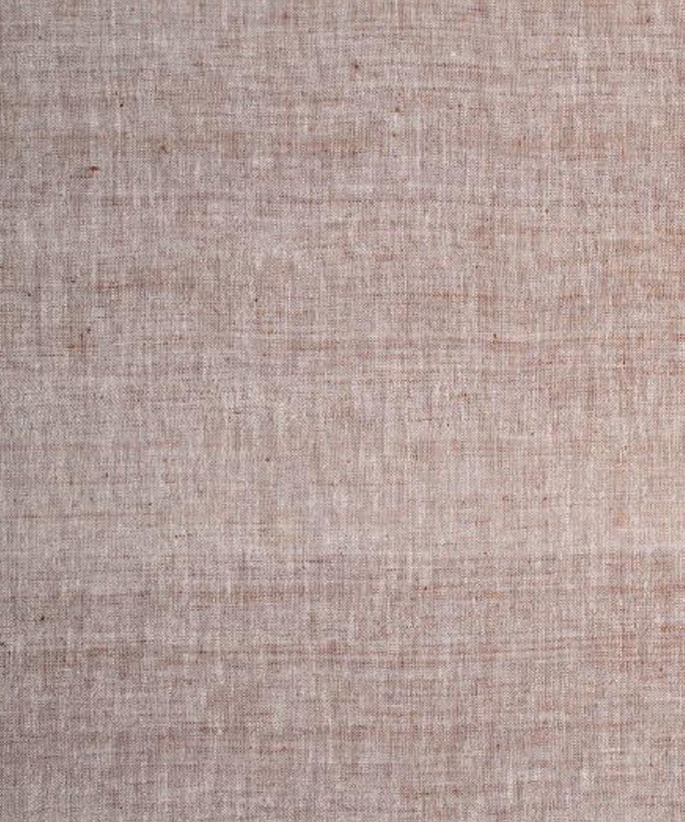 Brown yarn dyed handspun handwoven cotton fabric