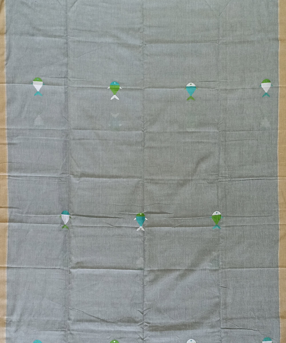 Grey cotton handloom bengal saree
