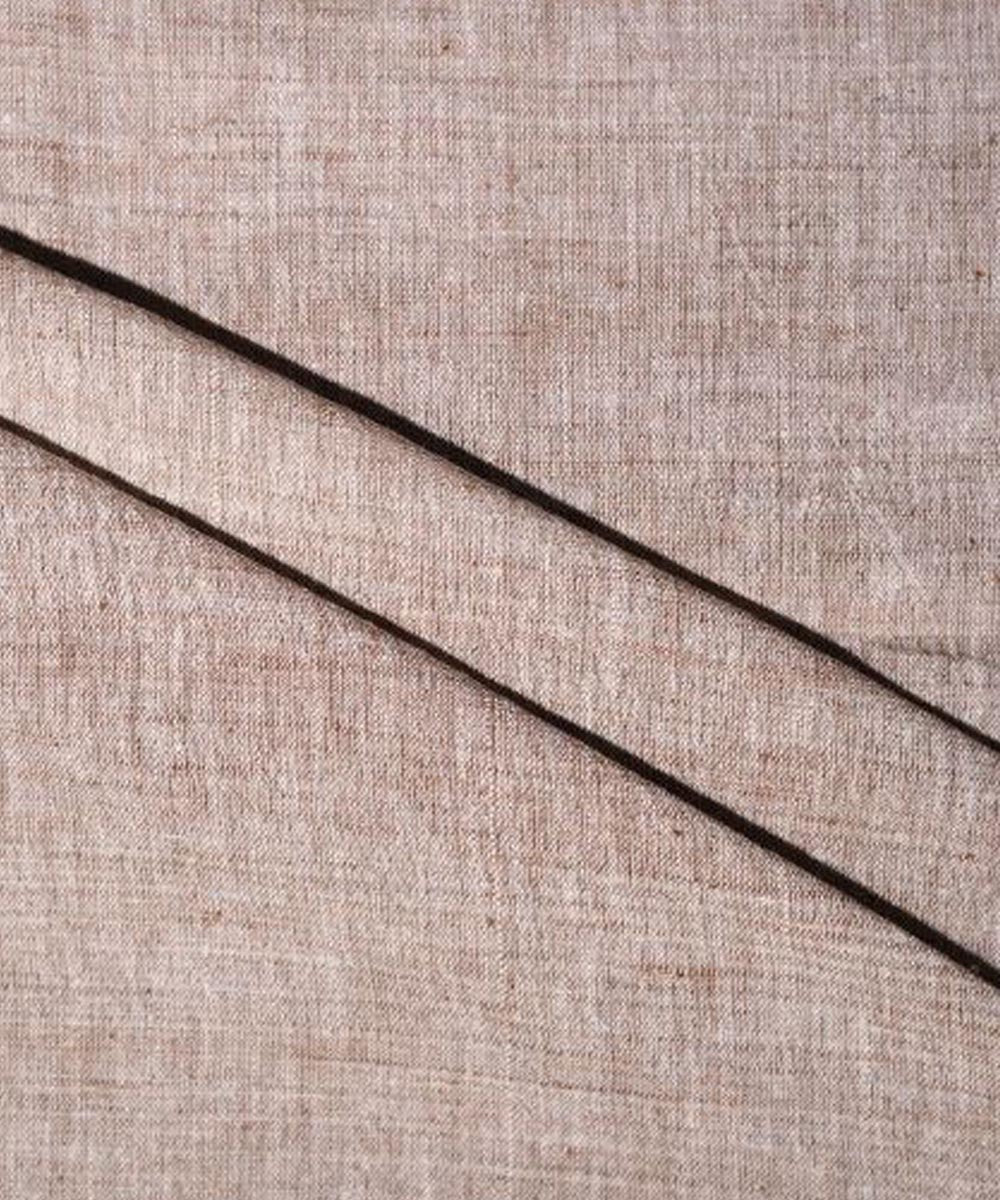 Brown yarn dyed handspun handwoven cotton fabric