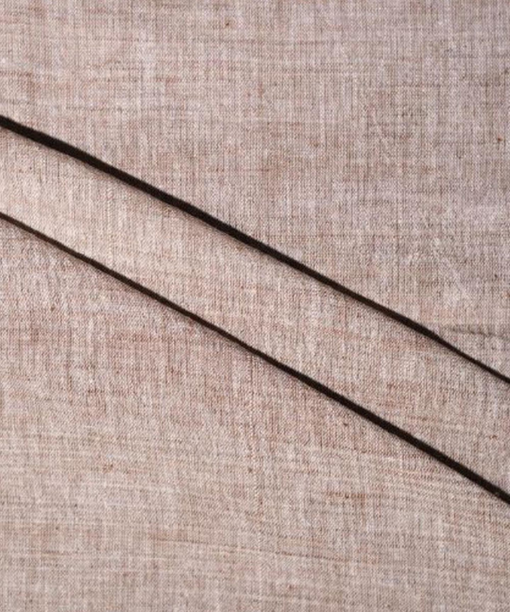 Brown yarn dyed handspun handwoven cotton fabric
