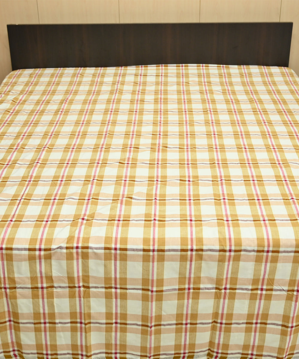 Off white multi colour handmade sambalpuri cotton bedsheet