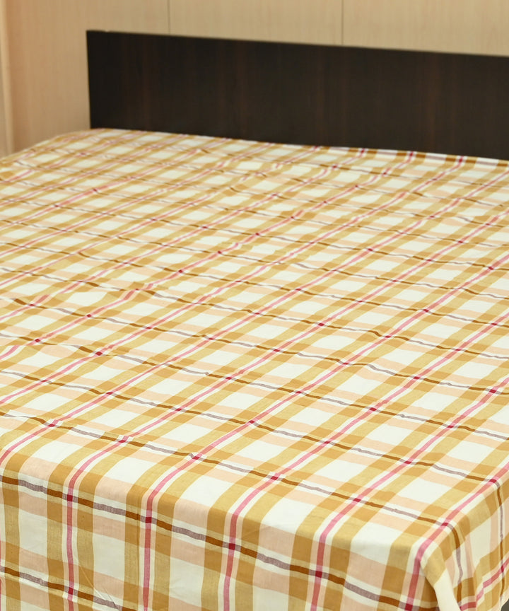 Off white multi colour handmade sambalpuri cotton bedsheet