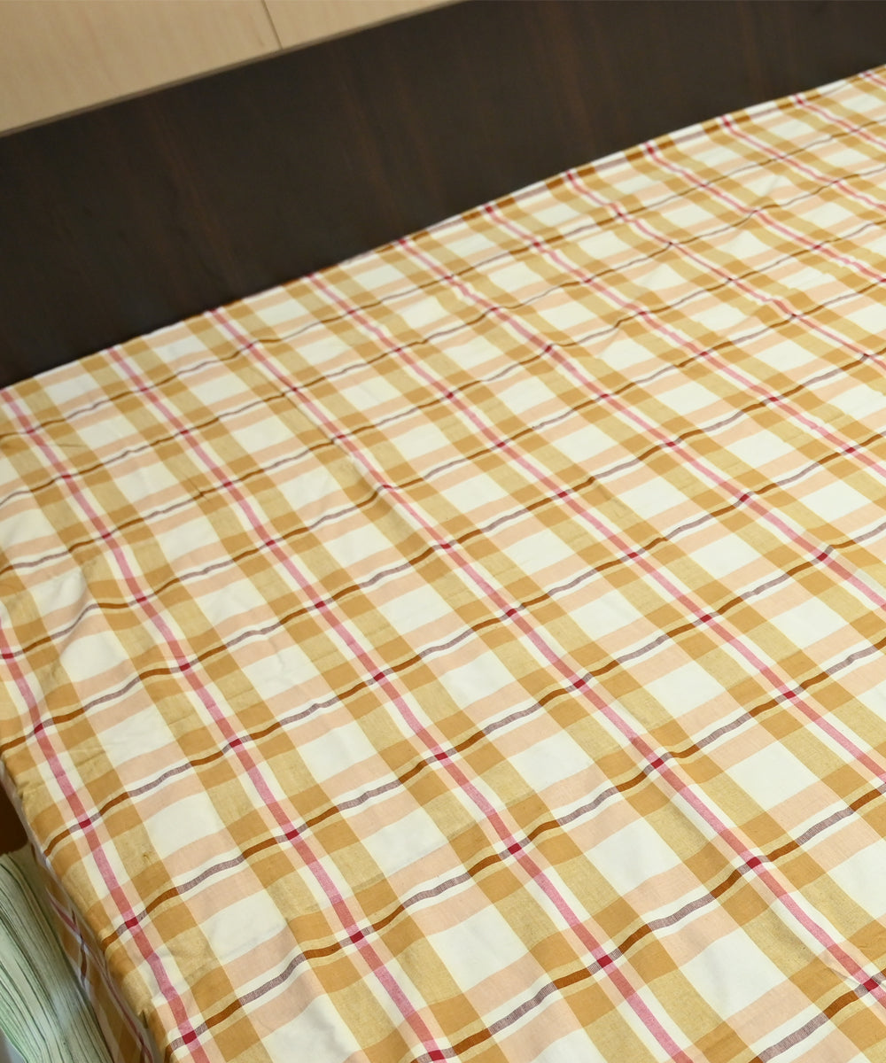 Off white multi colour handmade sambalpuri cotton bedsheet