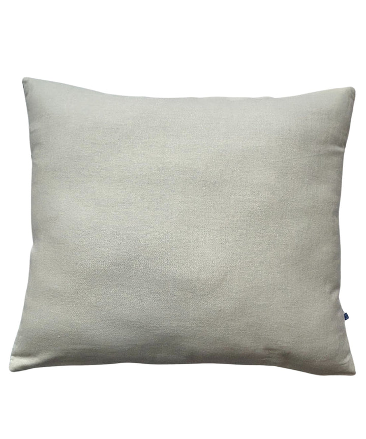 Navy blue white hand printed silk velvet cushion cover