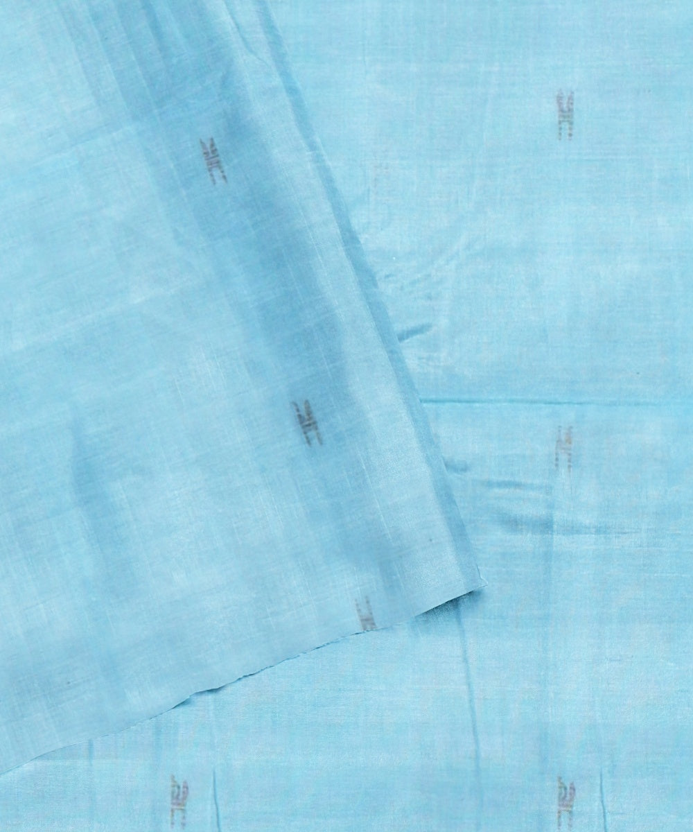 Light sky blue handloom cotton bengal saree