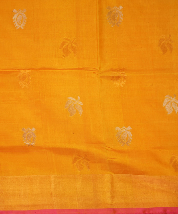 Mustard pink silk handloom uppada saree