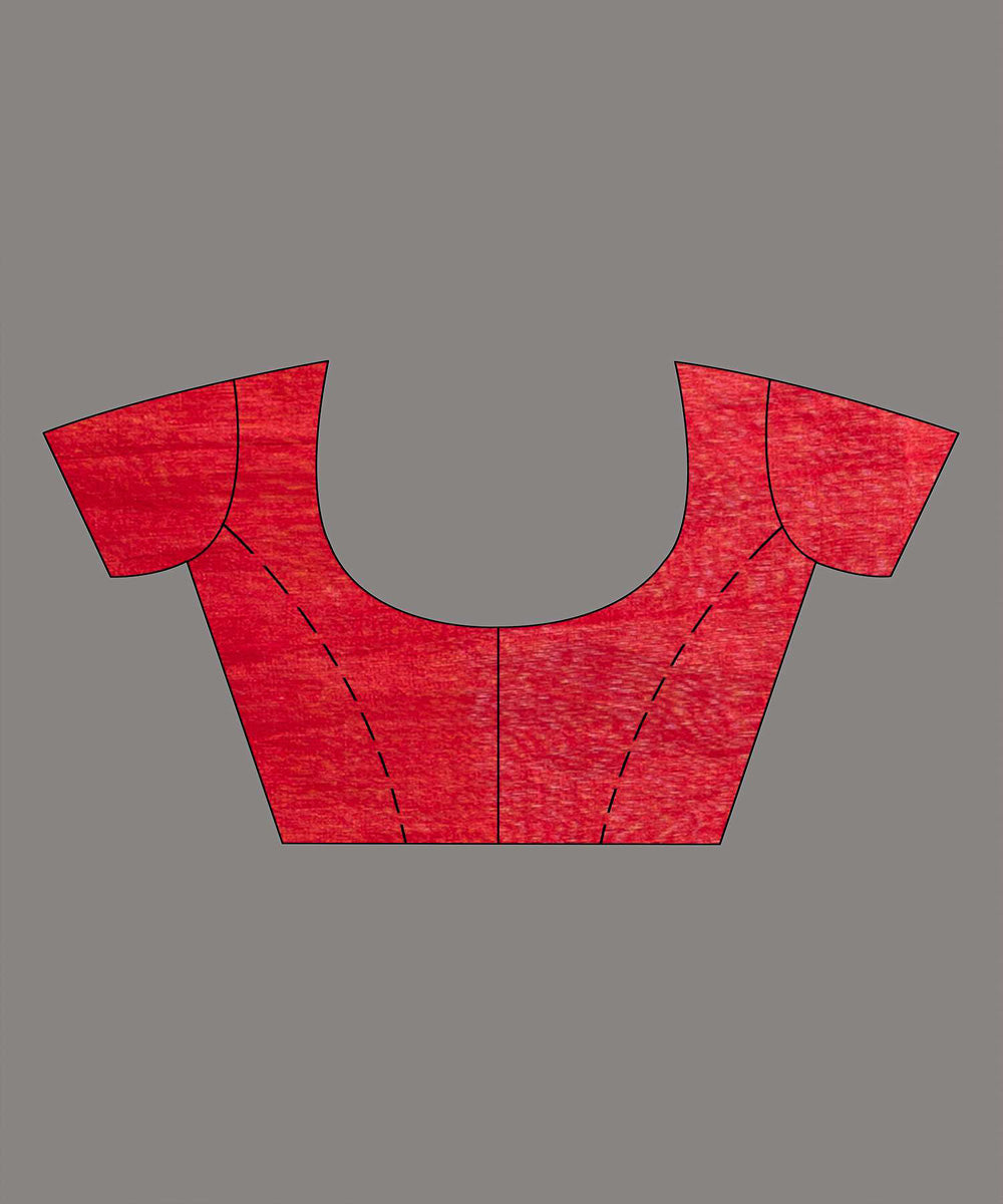 Red handloom bengal linen saree