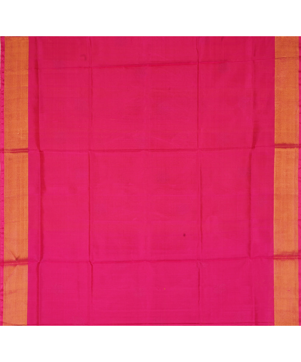 Mustard pink silk handloom uppada saree