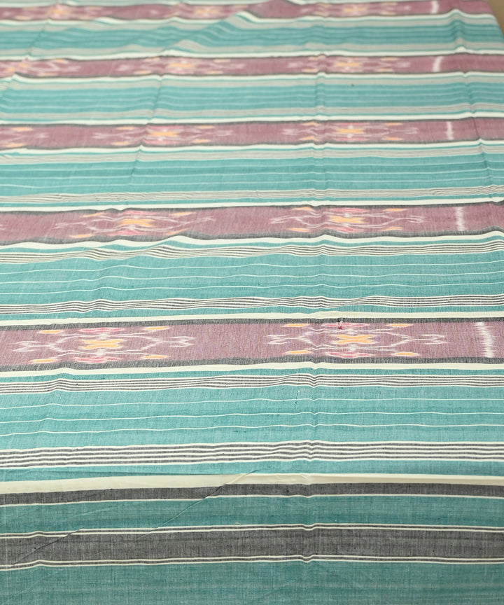 Celadon green bright lavender handmade sambalpuri cotton bedsheet