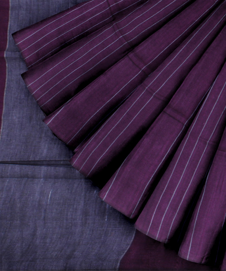 Purple handloom bengal cotton saree