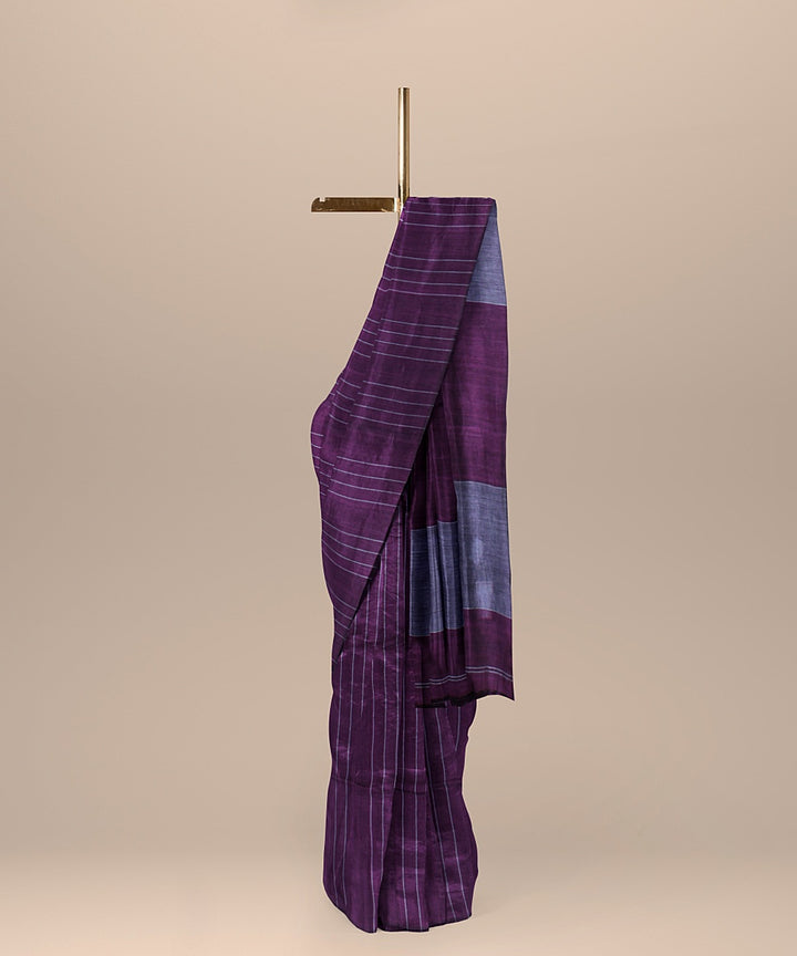 Purple handloom bengal cotton saree