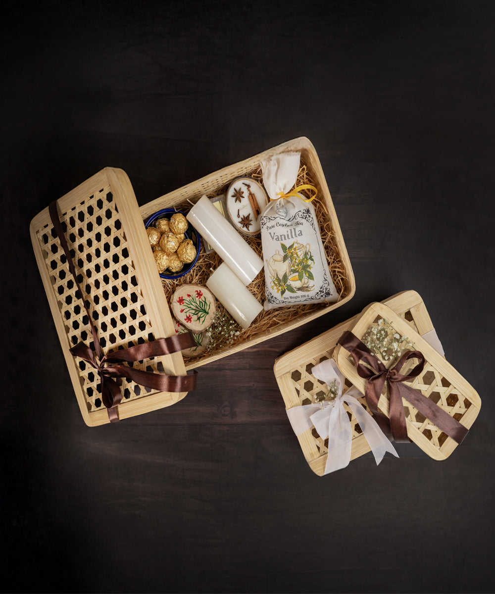 Mira Handcrafted Bamboo Rectangular Box - Set of 3