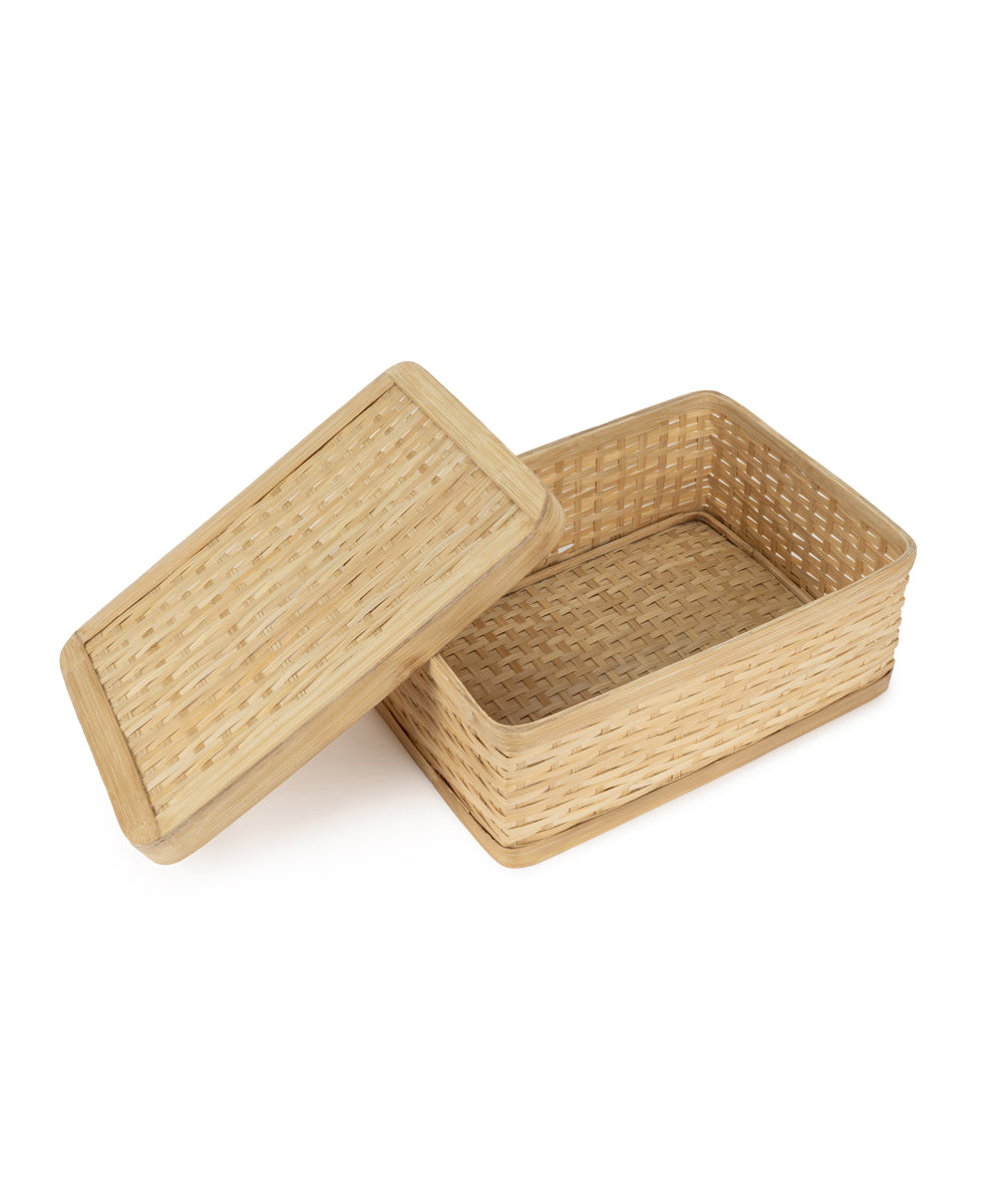 Sora Handcrafted Bamboo Rectangular Box - Set of 3