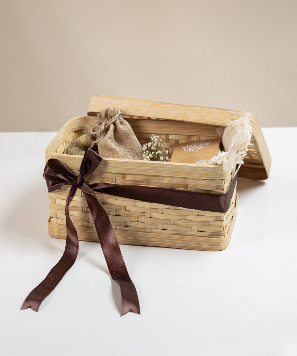 Sora Handcrafted Bamboo Rectangular Box - Set of 3
