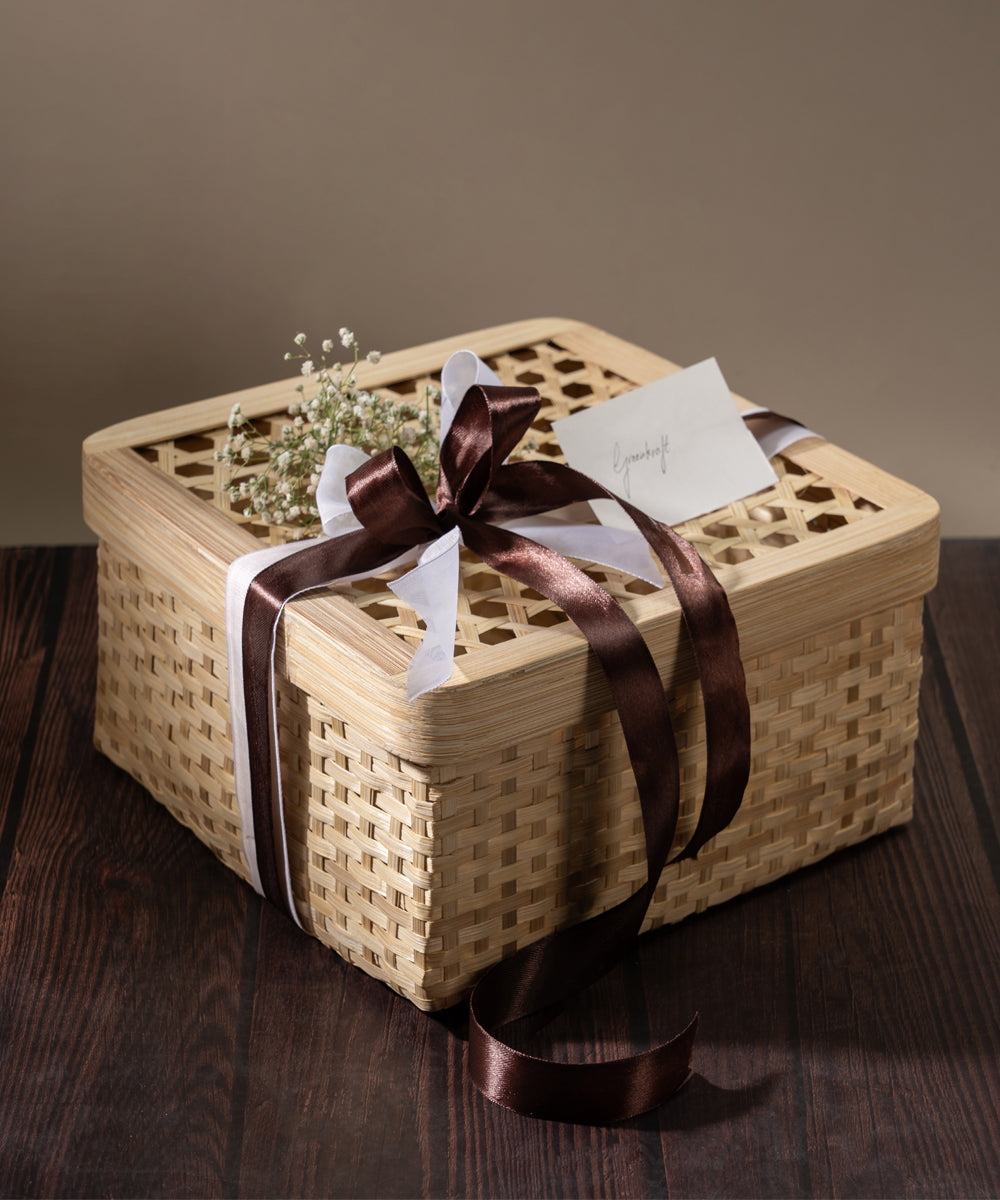 Mira Handcrafted Bamboo Square Box - Set of 3